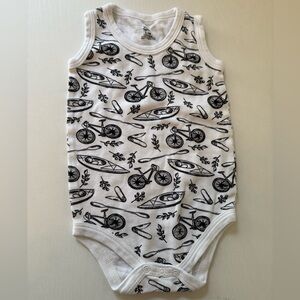 Organic Cotton Kayak and Biking baby onesie size 6-9mo